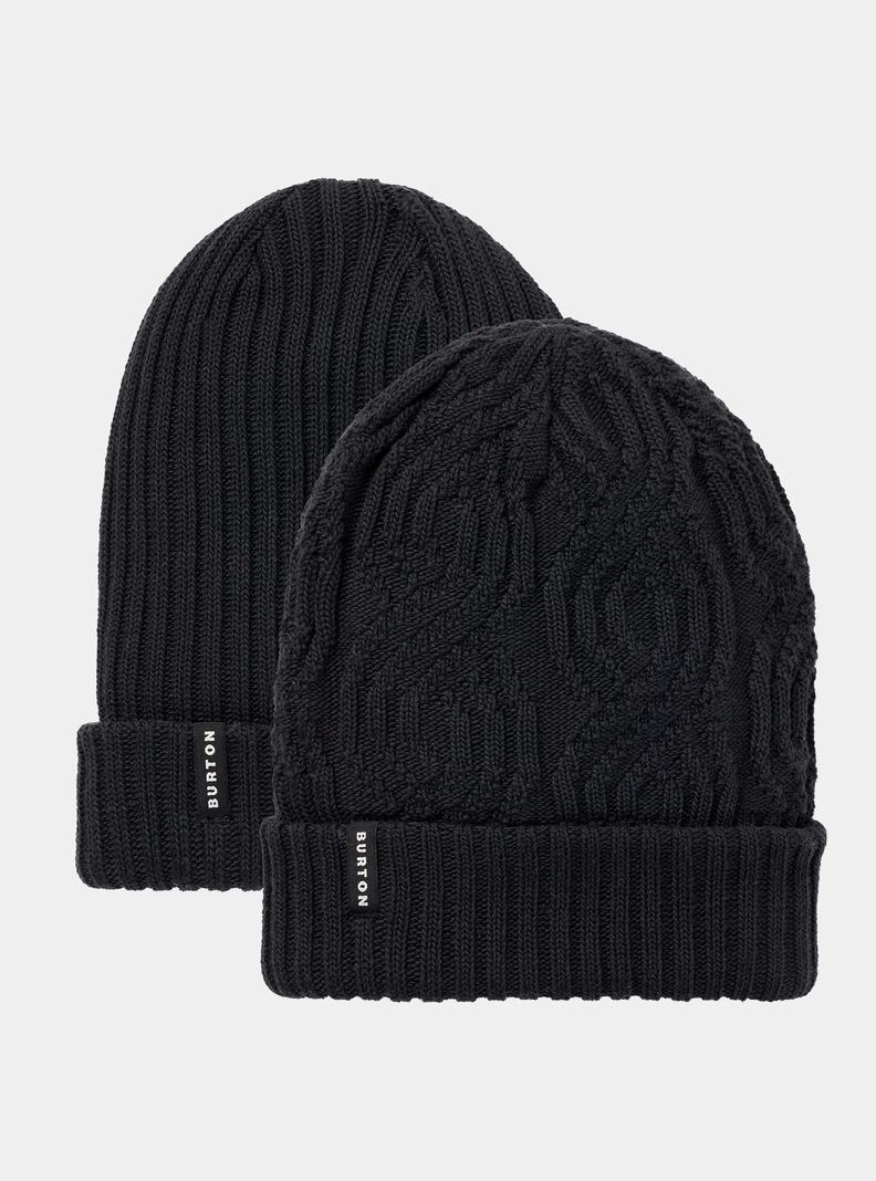 Bonnet Burton Recycled Reversible Femme Noir | 281056-YFZ