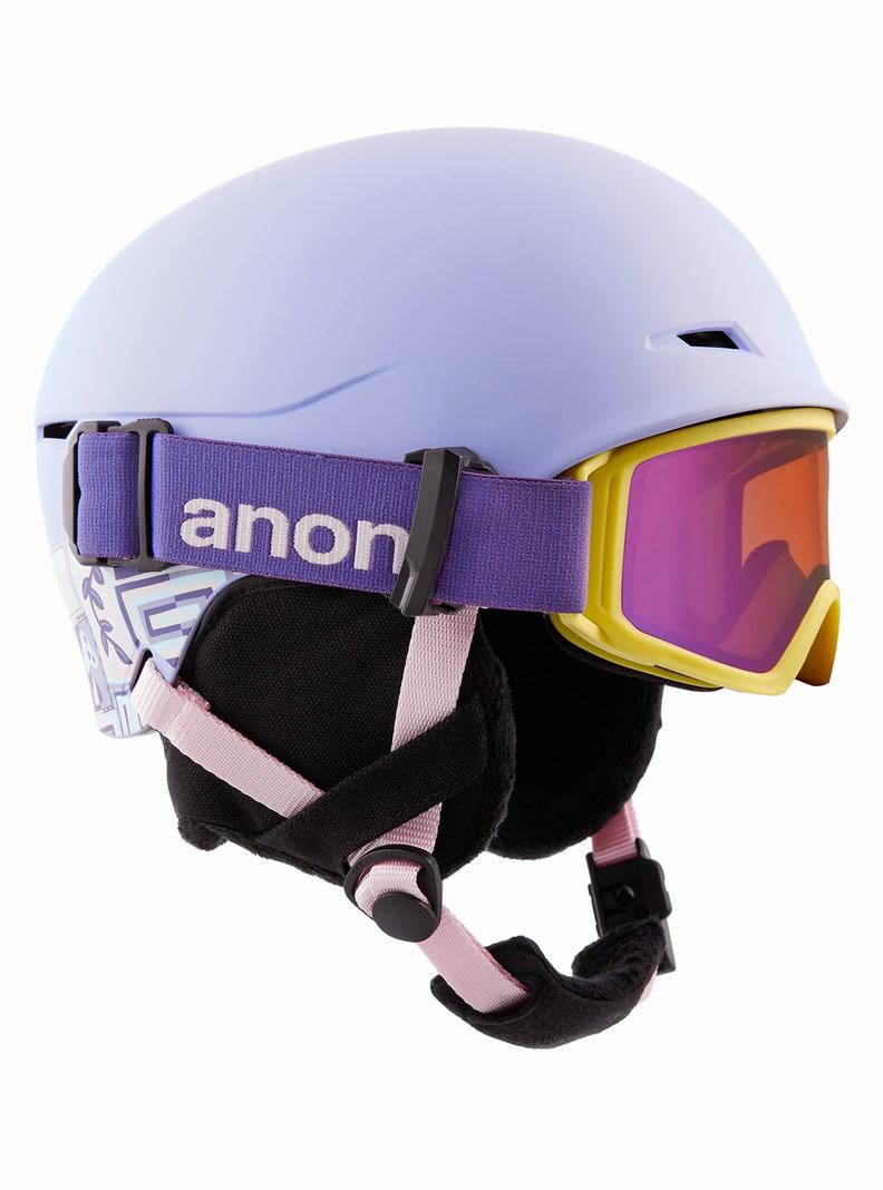 Casque Snowboard Burton Anon Define Enfant Violette | 208647-OMZ