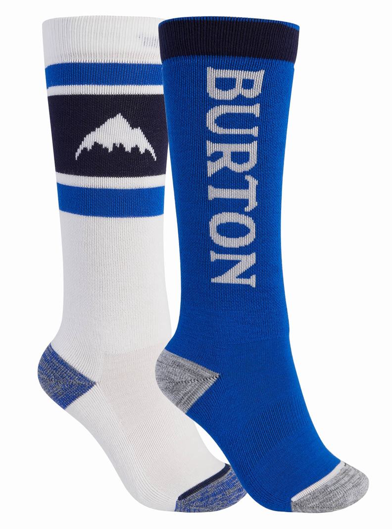 Chaussettes Burton Weekend Midweight (2 Pack) Enfant Blanche Bleu | 627109-HWB