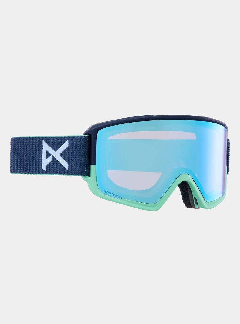 Lunette Ski Burton Anon M3 Low Bridge Fit Goggles + Bonus Lens + MFI® Face Mask Femme Bleu Marine Bleu Rose | 753468-UZI