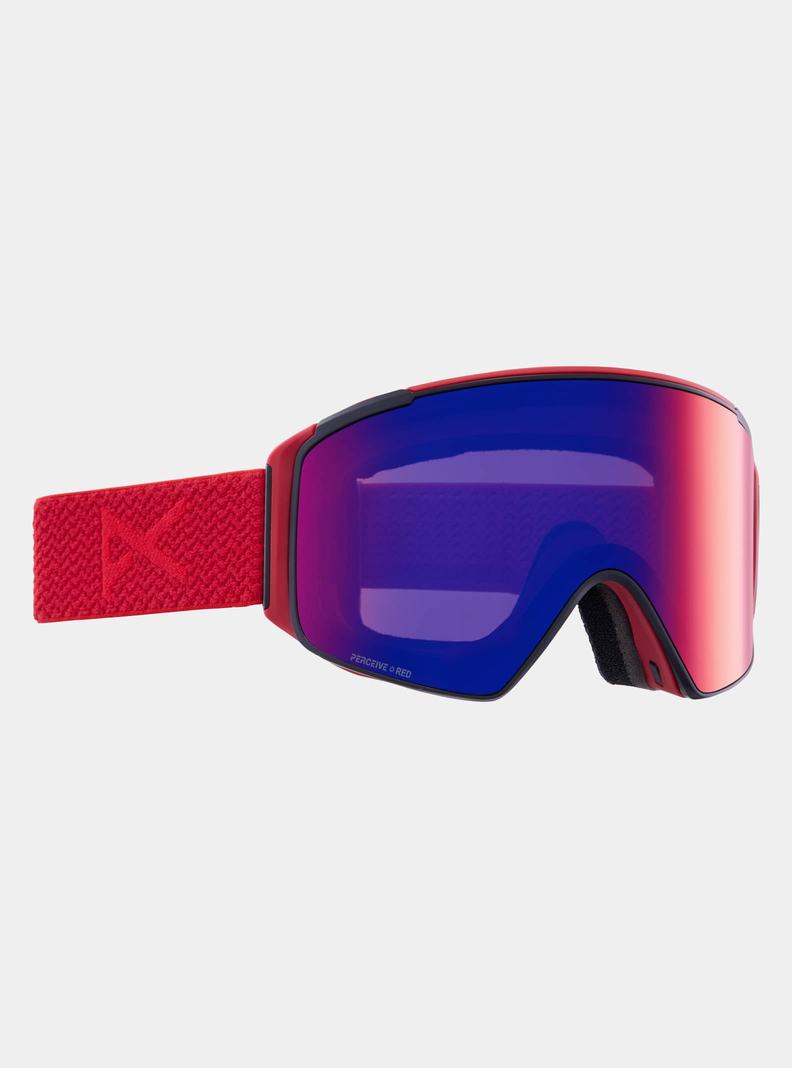 Lunette Ski Burton Anon M4S Goggles (Cylindrical) + Bonus Lens + MFI® Face Mask Homme Rouge Orange Rouge | 985406-QKP