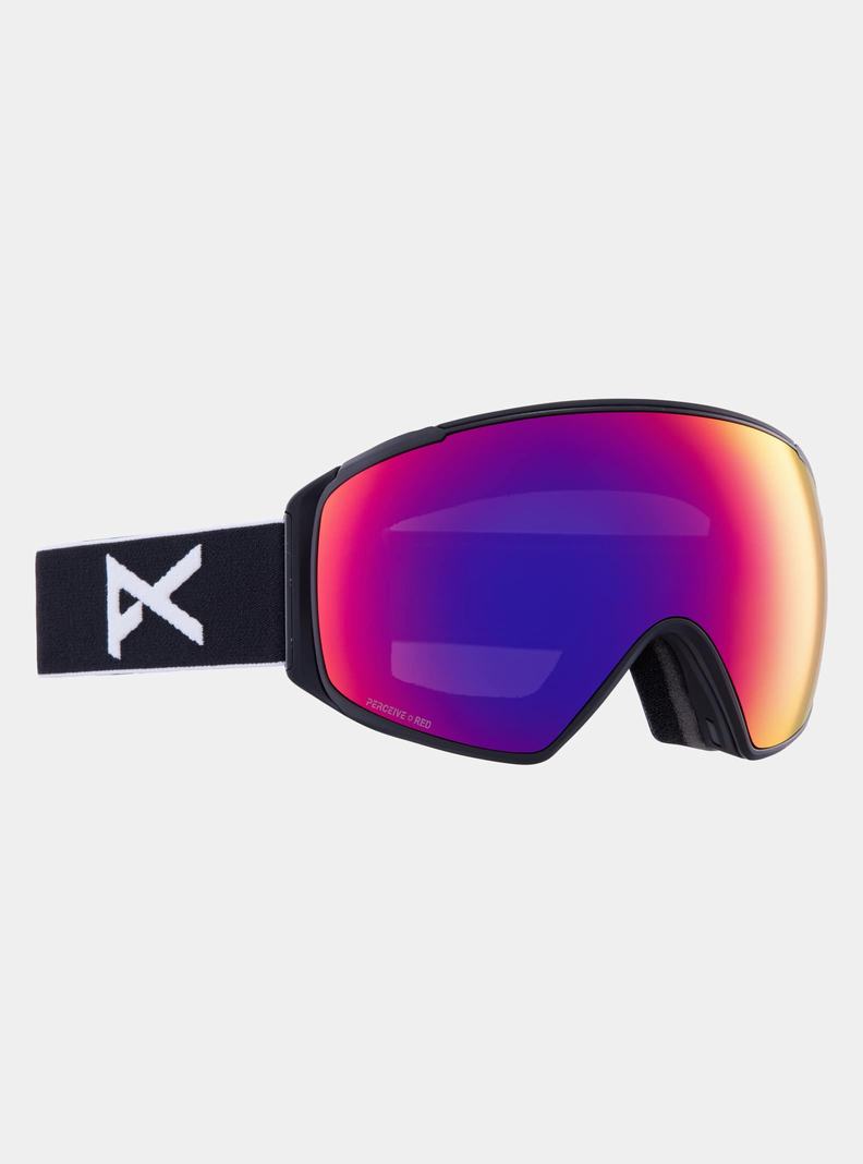 Lunette Ski Burton Anon M4S Goggles (Toric) + Bonus Lens + MFI® Face Mask Femme Noir Orange Rouge | 032156-NAV