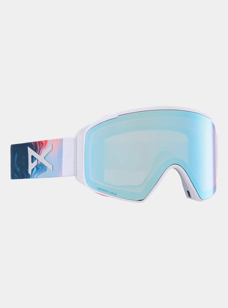 Lunette Ski Burton Anon M4S Low Bridge Fit Goggles (Cylindrical) + Bonus Lens + MFI® FACE MASK Femme Bleu Rose | 306715-EYP