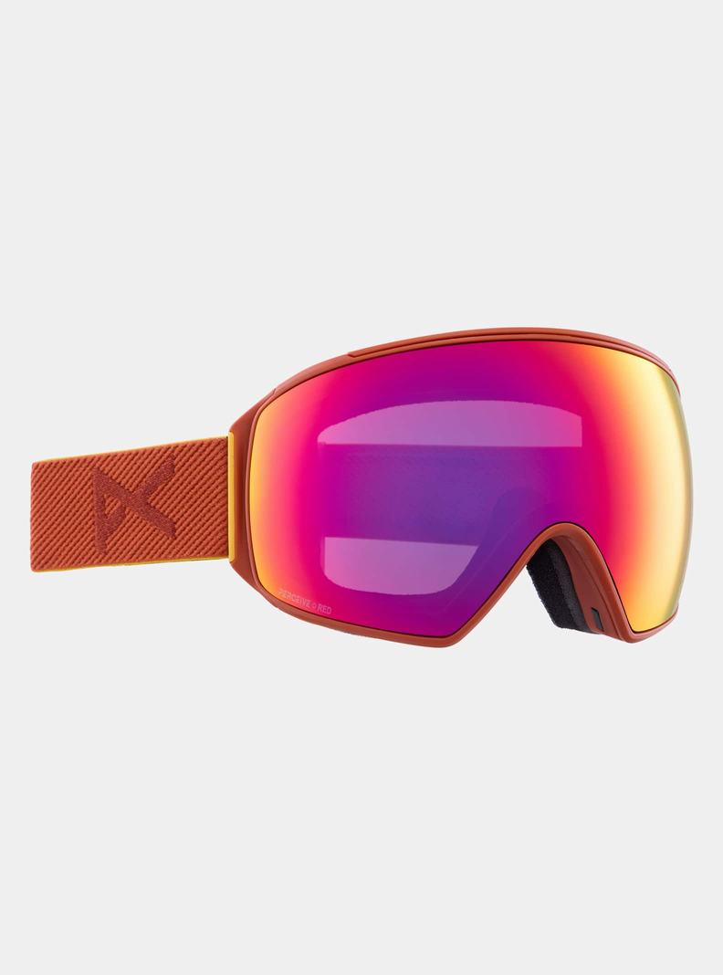Lunette Ski Burton Anon M4 Low Bridge Fit Goggles (Toric) + Bonus Lens + MFI® Face Mask Homme Orange Rouge | 015842-DMJ