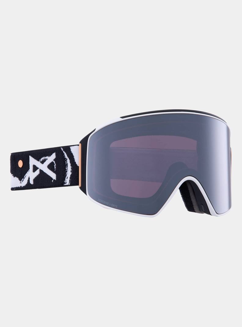 Lunette Ski Burton Anon M4 Low Bridge Fit Goggles (Cylindrical) + Bonus Lens + MFI® Face Mask Homme Orange Noir Violette | 203457-CTA