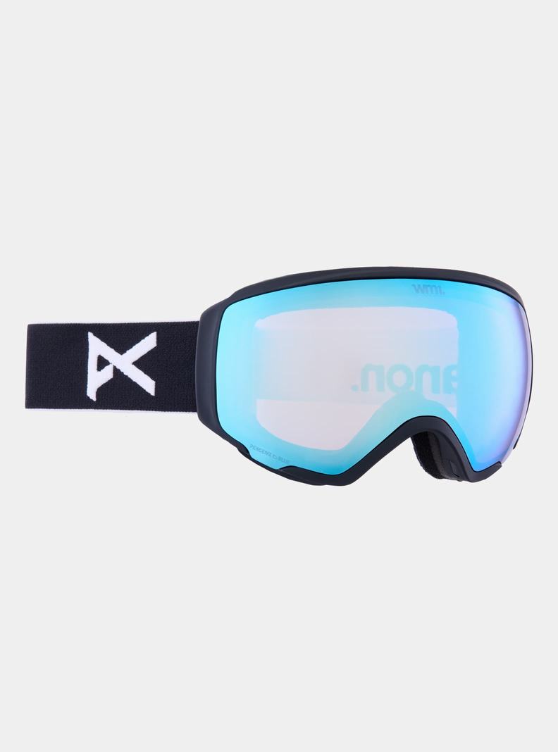 Lunette Ski Burton Anon WM1 Low Bridge Fit Goggles + Bonus Lens + MFI® Face Mask Homme Noir Bleu Rose | 423817-GFO