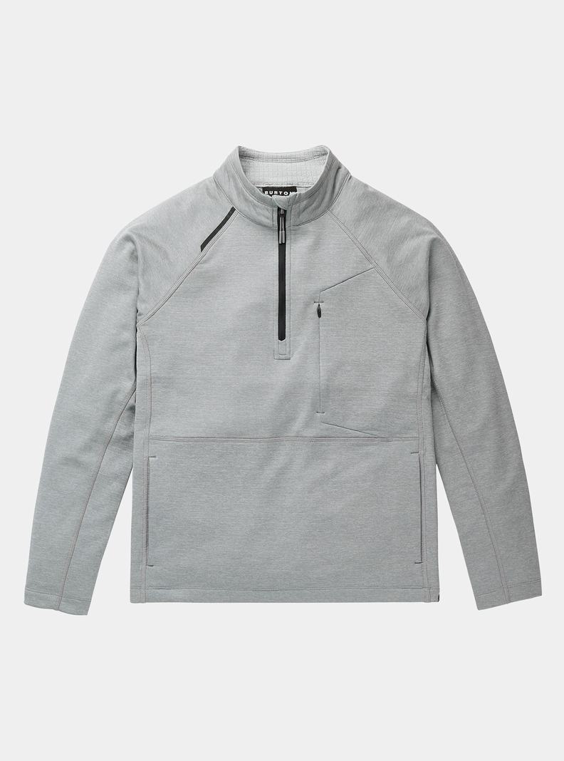 Polaire Burton Multipath Grid Quarter-Zip Femme Grise | 745681-JTQ