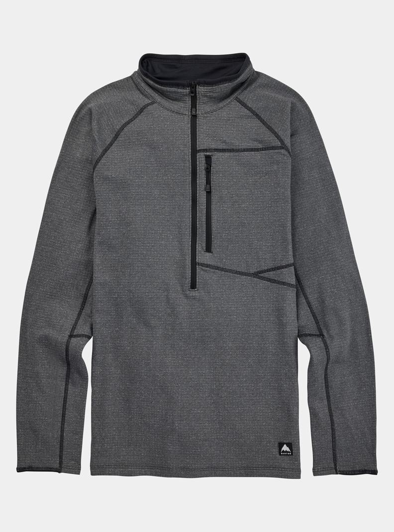 Polaire Burton Stockrun Grid Half-Zip Homme Noir | 160834-KYN