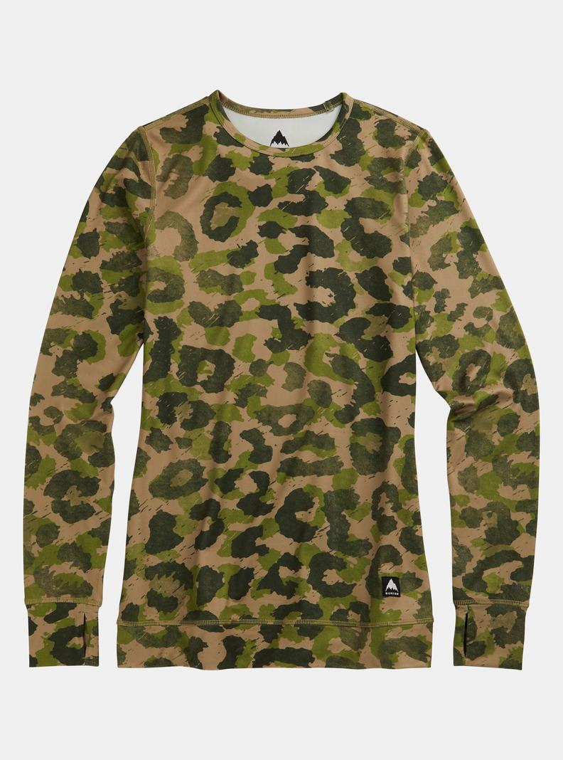 Sous-couches Burton Midweight Base Layer Crewneck Femme Kaki Vert | 502897-YIQ
