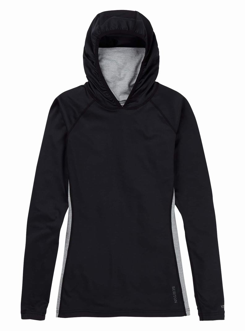 Sous-couches Burton Midweight X Base Layer Long Neck Hoodie Femme Noir | 139542-NGB