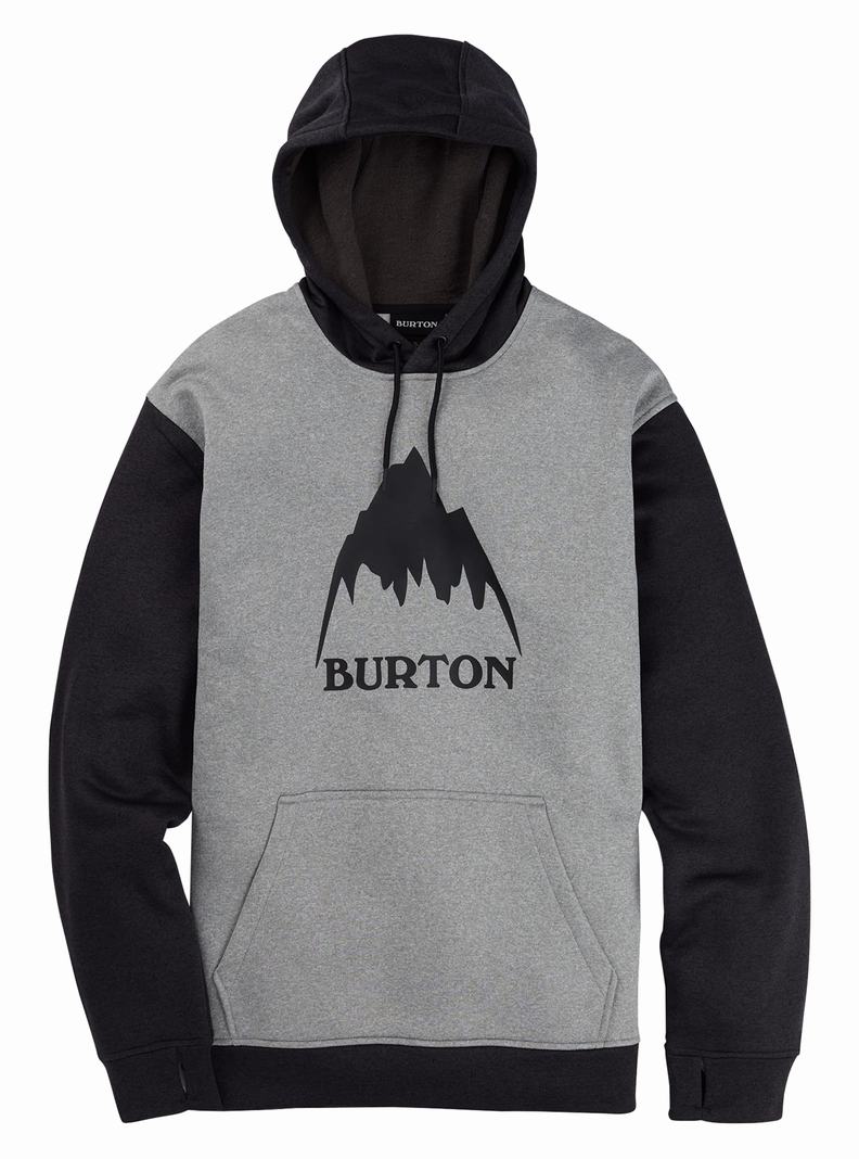 Sweat à capuche Burton Oak Pullover Homme Grise Noir | 703628-PQB