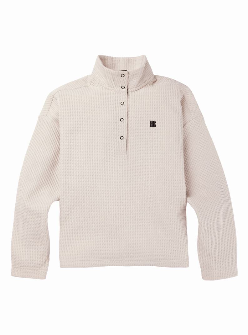 Sweats Burton Amora Waffle Mock Neck Pull Femme Argent | 361842-JGW