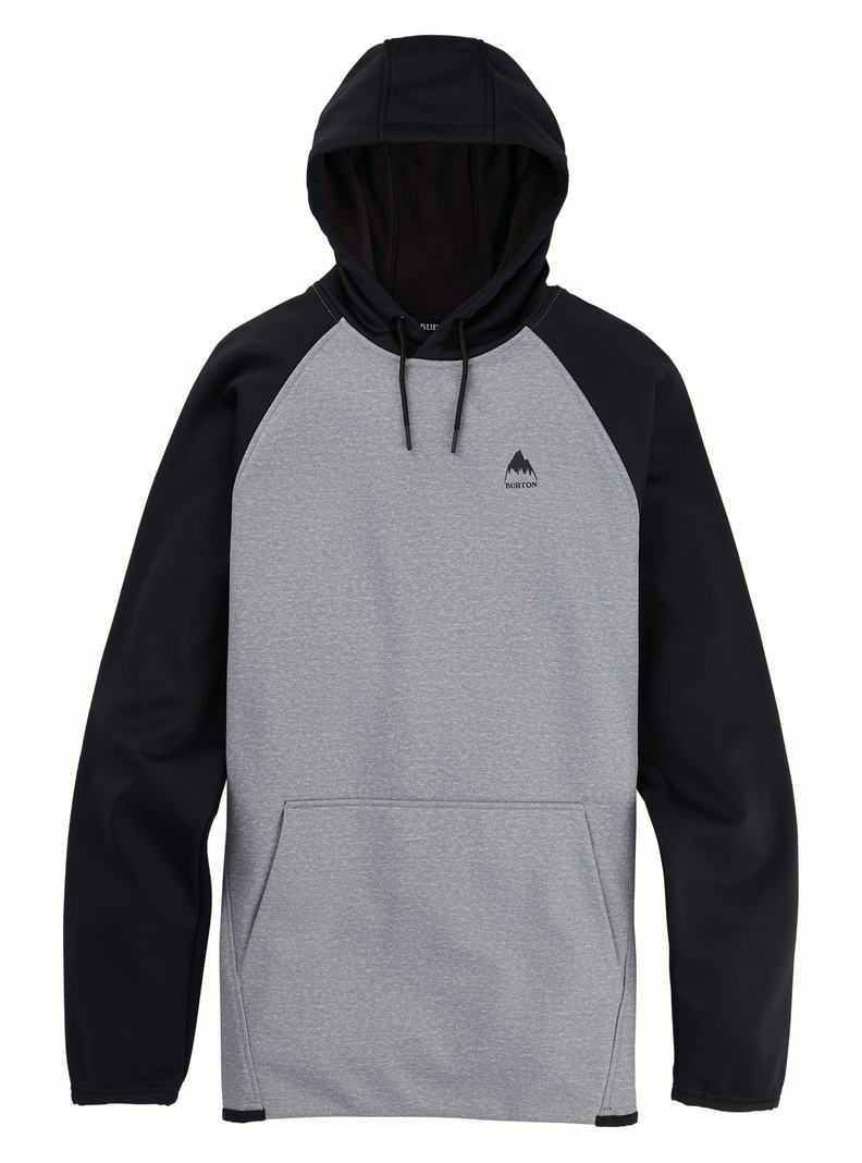 Sweats Burton Crown Weatherproof Pullover Fleece Homme Grise Noir | 847963-AGE