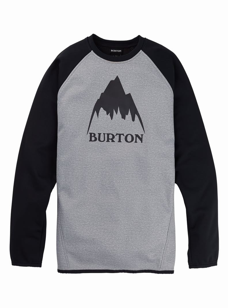 Sweats Burton Crown Weatherproof Pullover Crew Homme Grise Noir | 923410-XGH