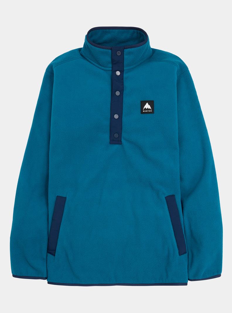Sweats Burton Hearth Fleece Pullover Homme Bleu | 923476-ZFD