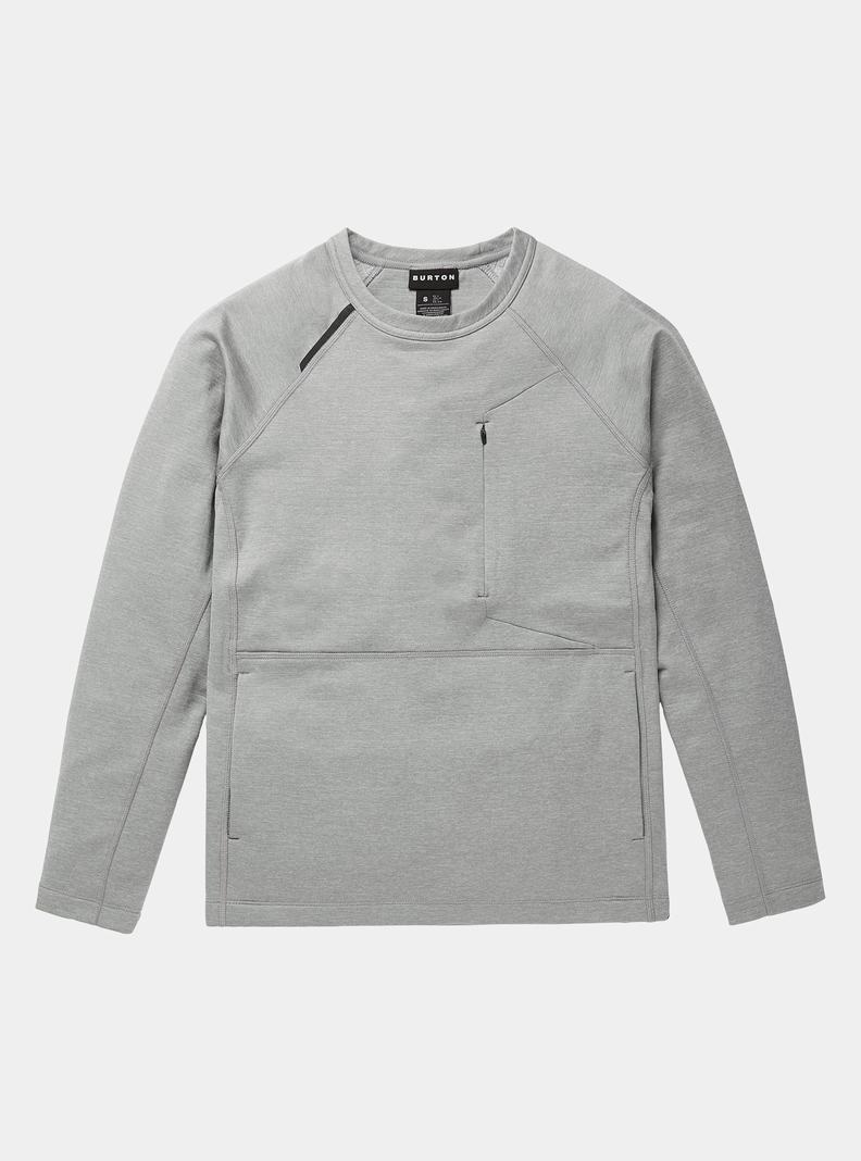 Sweats Burton Multipath Grid Crewneck Fleece Femme Grise | 462135-RGA