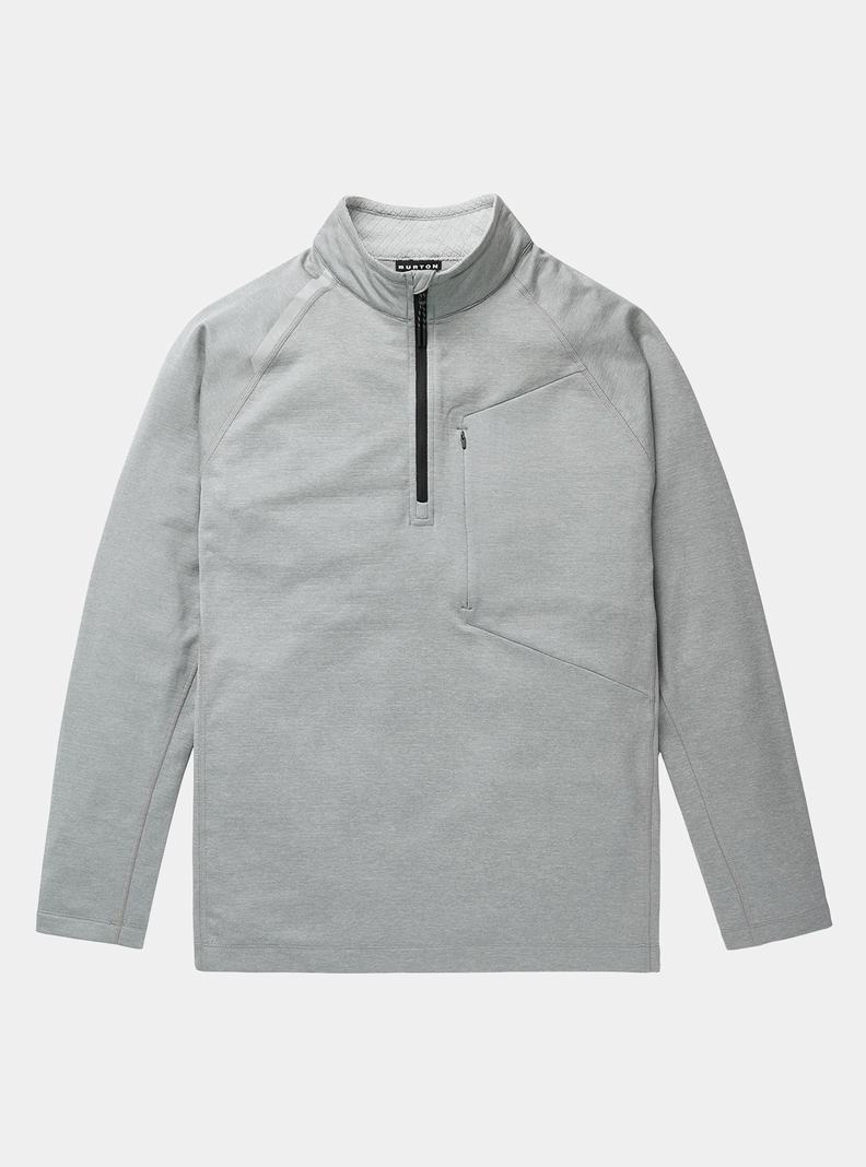 Sweats Burton Multipath Grid Quarter-Zip Fleece Homme Grise | 317062-XPU
