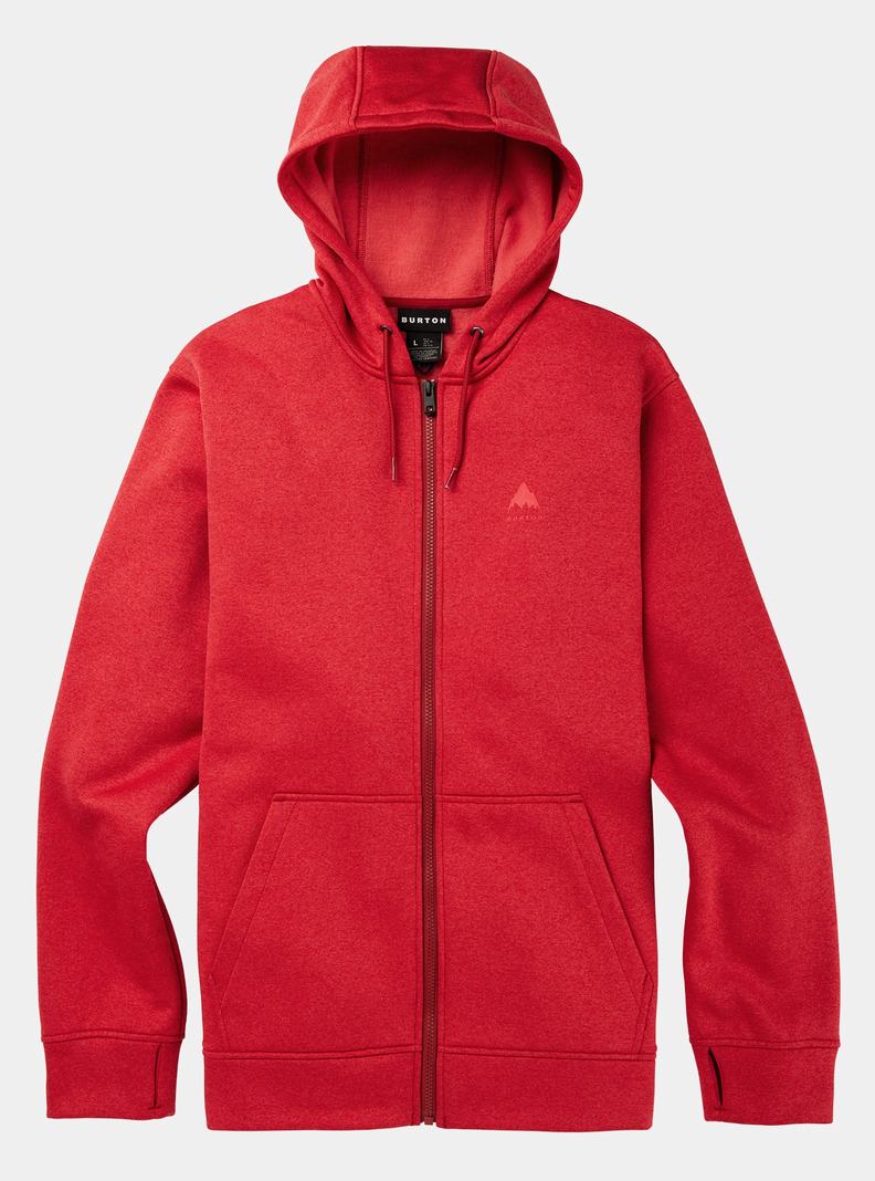 Sweats Burton Oak Full-Zip Hoodie Homme Rouge | 207398-EKL