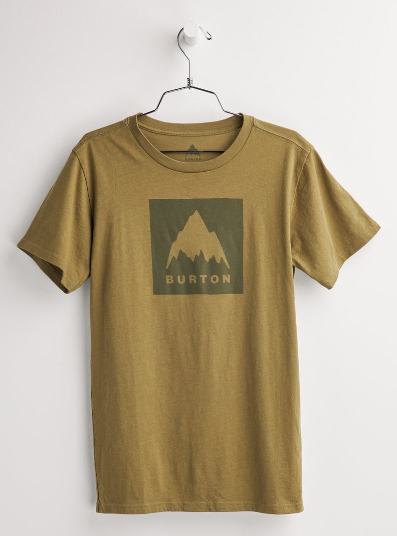 T-shirts Burton Classiche Mountain High Corta Sleeve Enfant Vert Olive | 374185-TQL