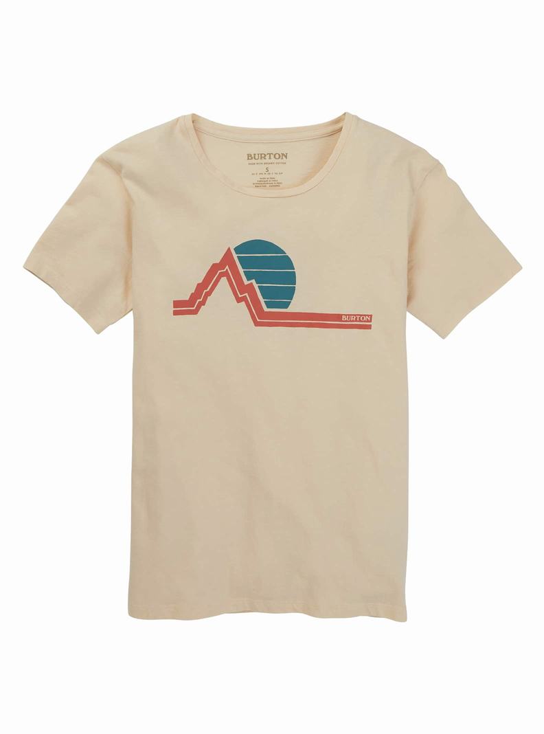 T-shirts Burton Classiche Retro Corta Sleeve Femme Beige | 185039-OHG
