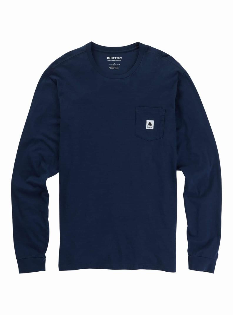 T-shirts Burton Colfax Long Sleeve Femme Bleu | 834502-HRL
