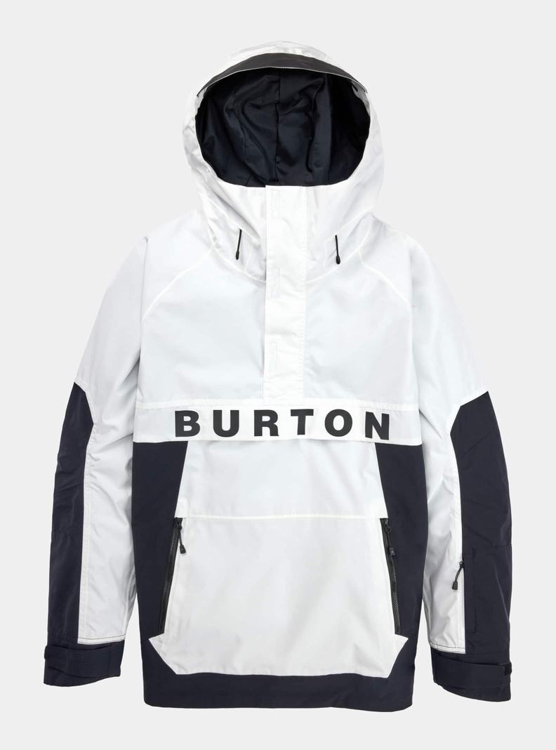 Veste Snowboard Burton Frostner 2L Anorak Homme Blanche Noir | 754189-MCI