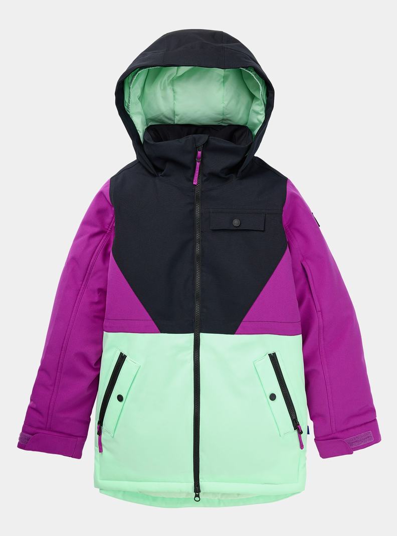 Veste Snowboard Burton Khione 2L Enfant Noir Vert | 841593-NKJ