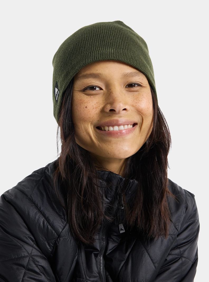 Bonnet Burton Mountain High Fleece-Doublée Femme Vert Foncé | 902651-UPK