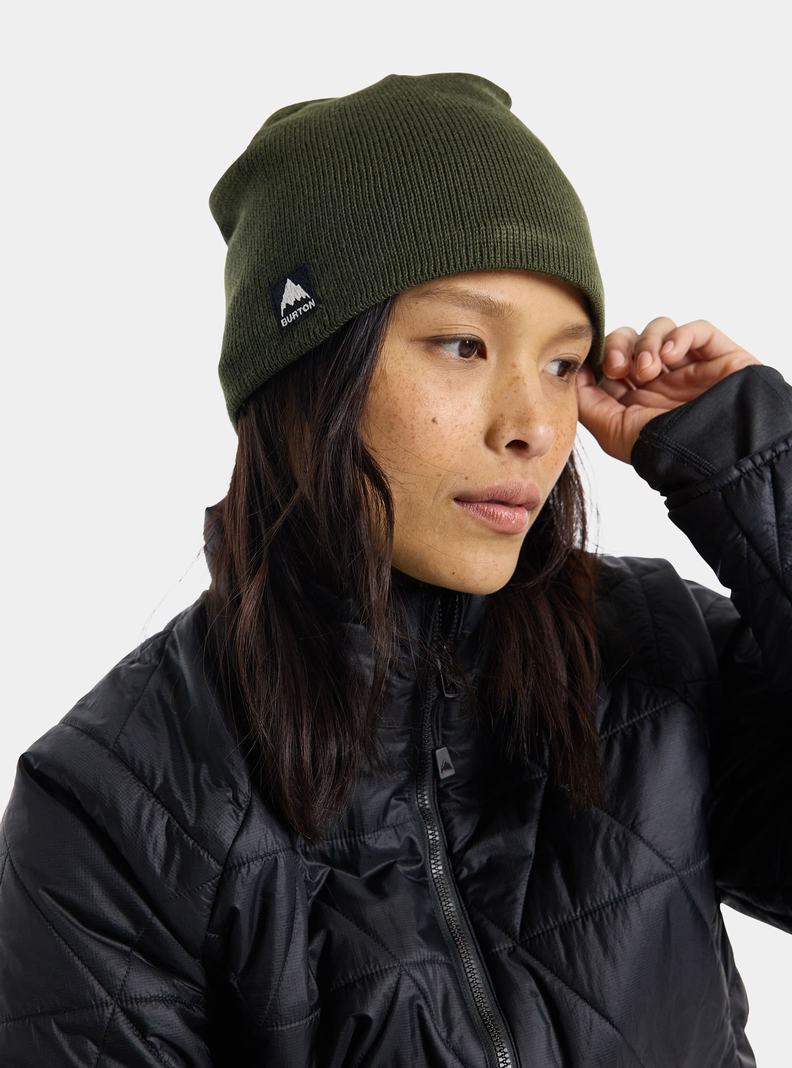 Bonnet Burton Mountain High Fleece-Doublée Femme Vert Foncé | 902651-UPK