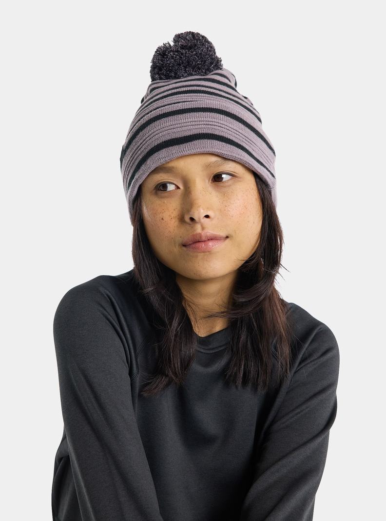 Bonnet Burton Recycled Ottoman Rib Femme Violette | 709645-LAB