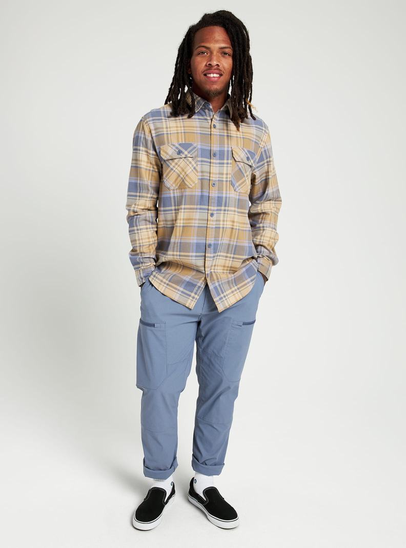 Chemise Burton Brighton Flannel Homme Kaki Bleu | 296075-IGE