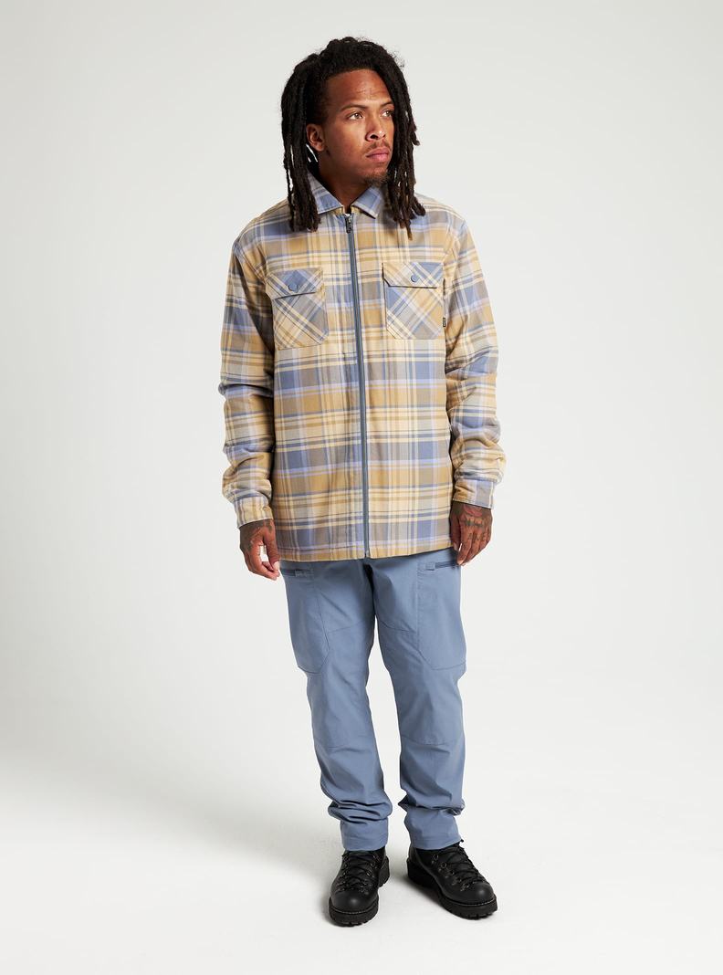 Chemise Burton Brighton Insulated Flannel Homme Kaki Bleu | 916250-DOJ