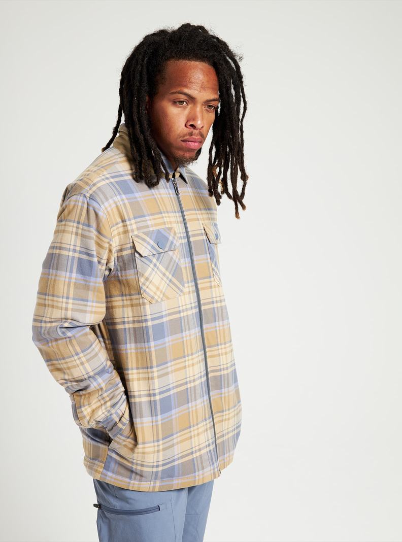 Chemise Burton Brighton Insulated Flannel Homme Kaki Bleu | 916250-DOJ