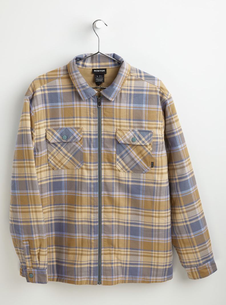 Chemise Burton Brighton Insulated Flannel Homme Kaki Bleu | 916250-DOJ