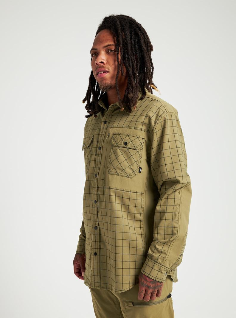 Chemise Burton Brighton Performance Flannel Homme Vert Olive | 923568-LXU