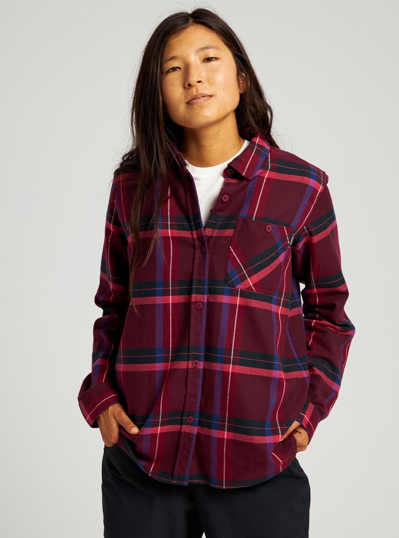 Chemise Burton Grace Long Sleeve Flannel Femme Rouge Foncé | 053186-HRG