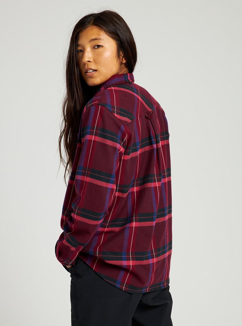Chemise Burton Grace Long Sleeve Flannel Femme Rouge Foncé | 053186-HRG