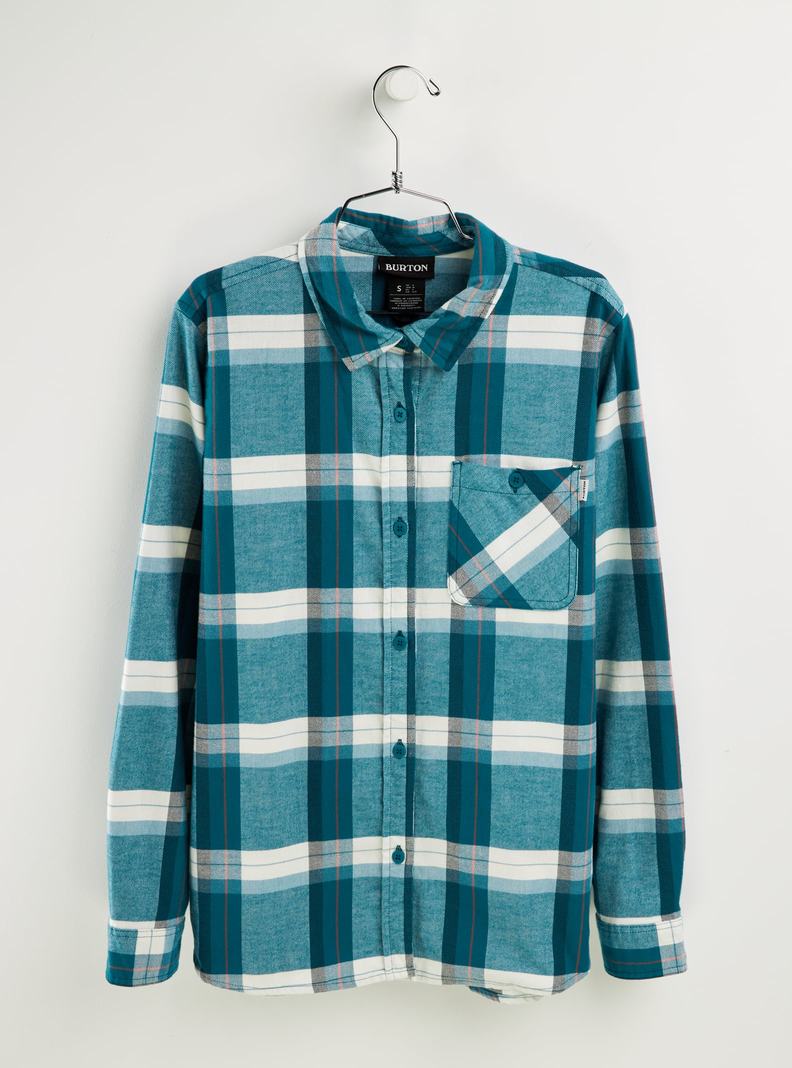 Chemise Burton Grace Long Sleeve Flannel Femme Bleu | 643897-VCA