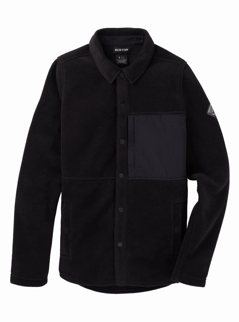 Chemise Burton Hearth Snap-Up Fleece Femme Noir | 126309-IAR