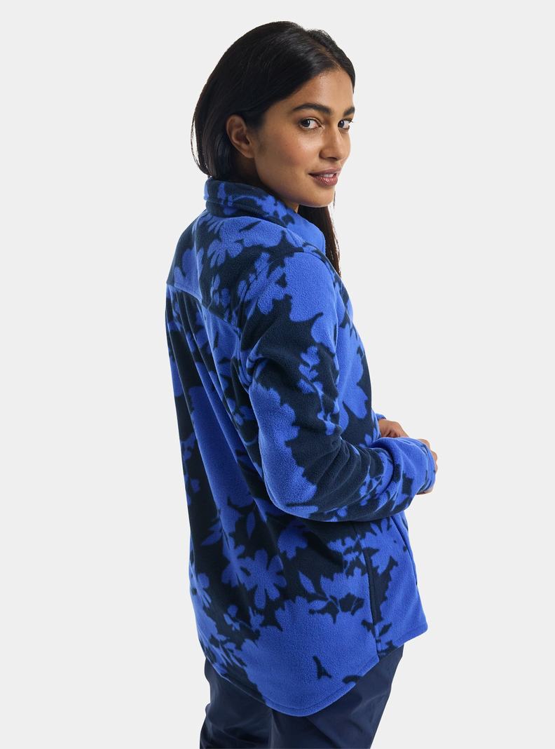 Chemise Burton Hearth Snap-Up Fleece Femme Bleu | 548213-OWL