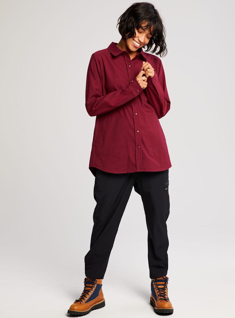 Chemise Burton Stretch Grace Performance Flannel Femme Bordeaux | 482035-UZI