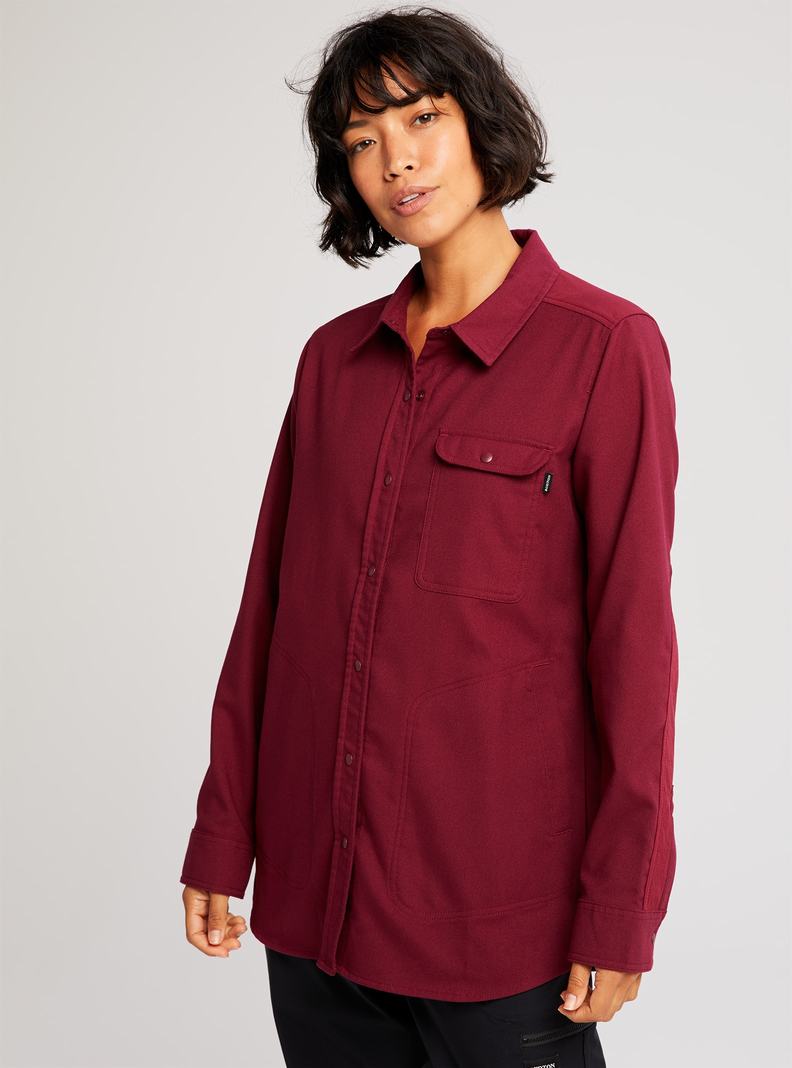 Chemise Burton Stretch Grace Performance Flannel Femme Bordeaux | 482035-UZI