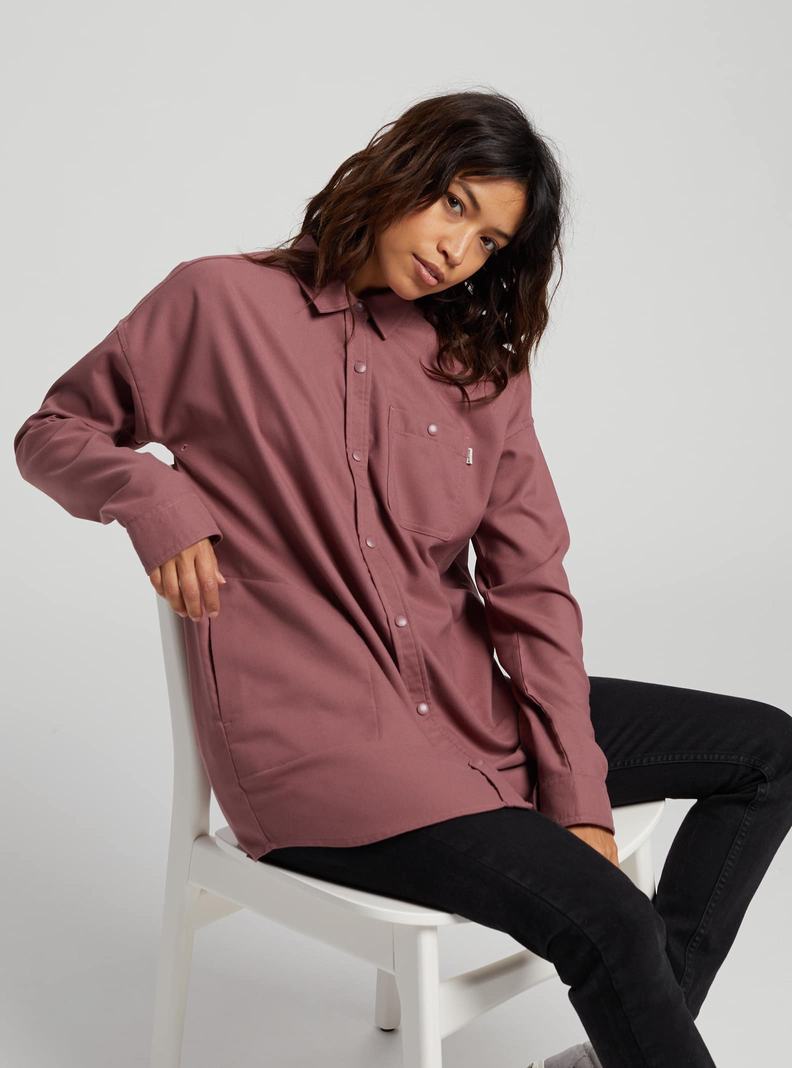 Chemise Burton Stretch Grace Performance Flannel Femme Rose | 761384-ADK