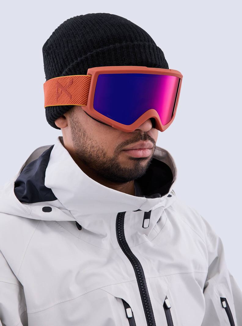Lunette Ski Burton Anon Helix 2.0 Perceive Goggles + Bonus Lens Femme Orange Rouge | 378046-BFU