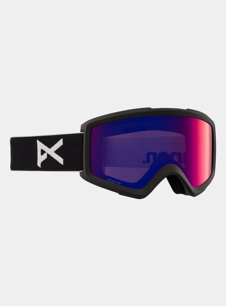 Lunette Ski Burton Anon Helix 2.0 Perceive Goggles + Bonus Lens Femme Noir Orange Rouge | 561390-LRK