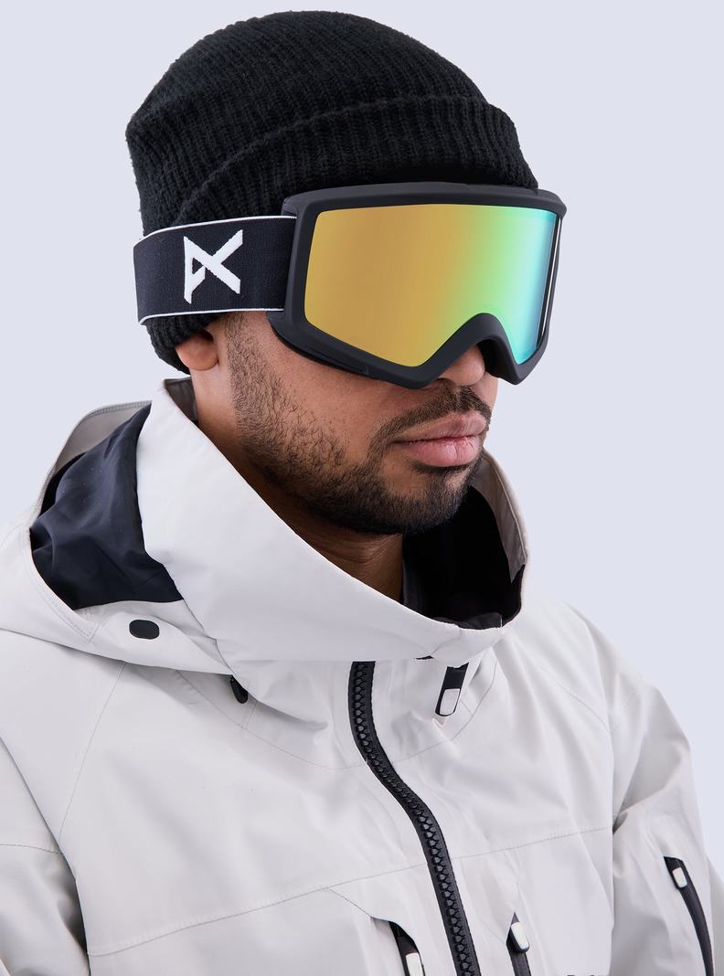 Lunette Ski Burton Anon Helix 2.0 Perceive Goggles + Bonus Lens Homme Noir Vert | 701435-WKZ