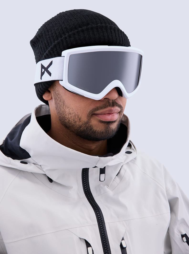 Lunette Ski Burton Anon Helix 2.0 Perceive Goggles + Bonus Lens Homme Blanche Orange Noir | 745012-EZI