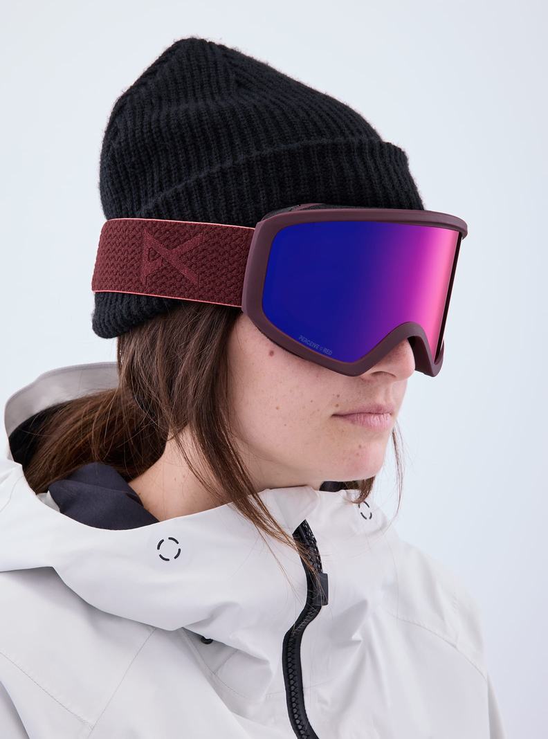 Lunette Ski Burton Anon Insight Goggles + Bonus Lens Femme Orange Rouge | 231698-ZFJ