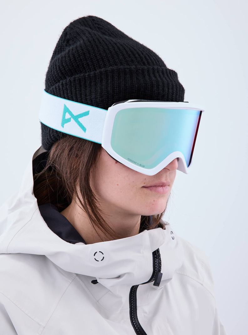 Lunette Ski Burton Anon Insight Goggles + Bonus Lens Femme Blanche Bleu | 471286-YUW