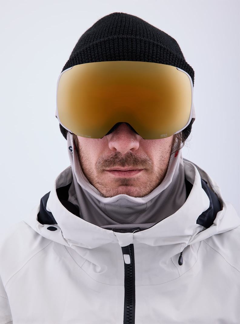 Lunette Ski Burton Anon M2 Goggles + Bonus Lens + MFI® Face Mask Femme Grise Orange | 782315-TON